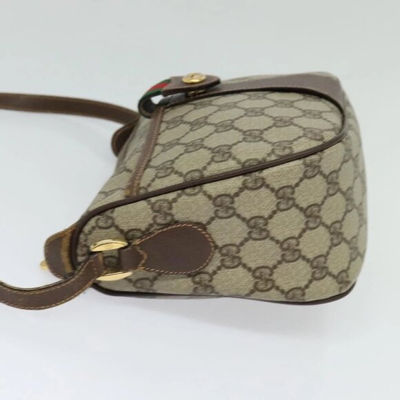 GUCCI GG Supreme Web Sherry Line Shoulder Bag PVC Beige 39 02 032 Auth ki5847 - Picture 4 of 16